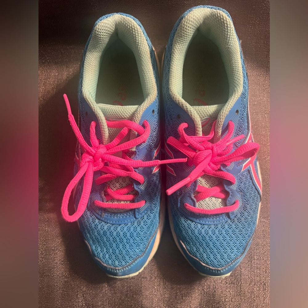 Asics Blue and Pink running sneakers girls size 3.5
